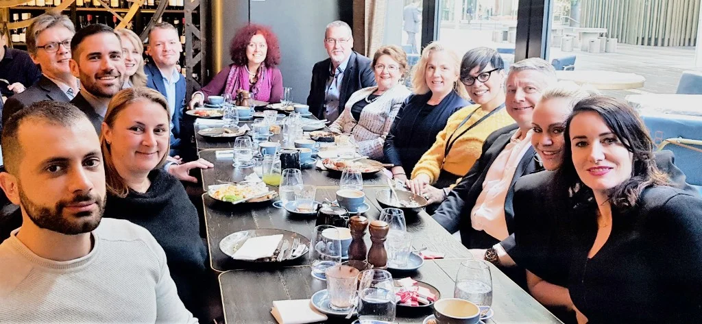 From left: Ramsen Odisho, Paula Sultana, Stephen Woodlands Graham Brown, Elizabeth Clements, Christopher Shute, Karen Walsh, Peter Adcock, Judith Carpenter, Sarah Reilly, Caroline Dunlop, Graham Bird, Patricia Wade, Brooke Flint