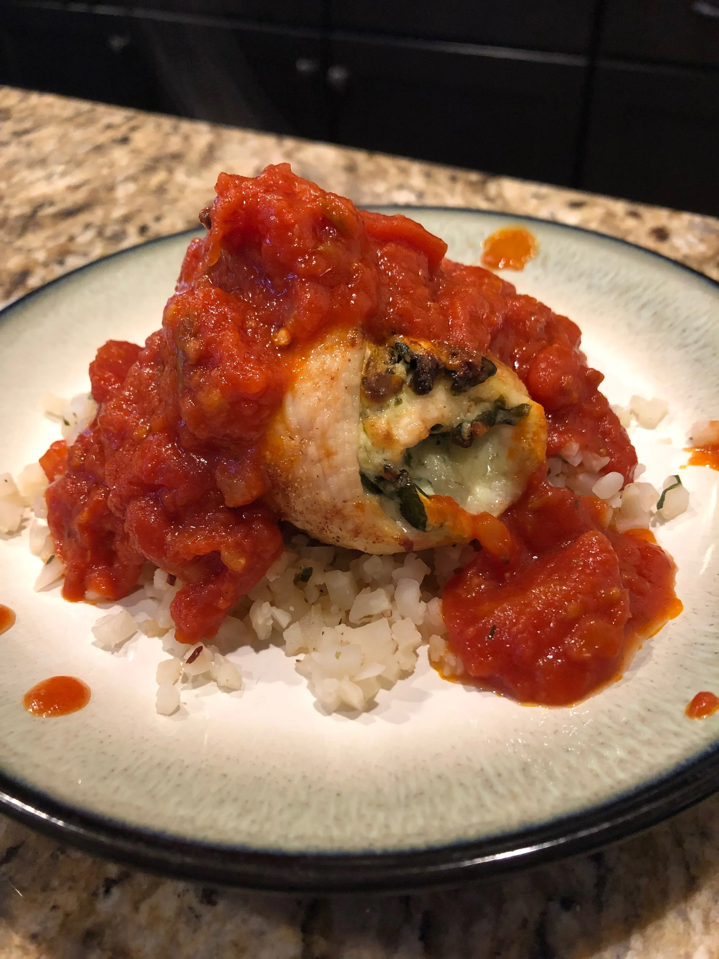 Keto Italian Stuffed Chicken Roll