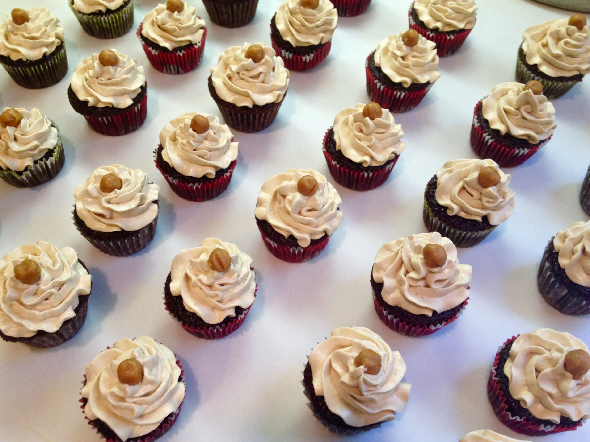 Chocolate Mini Cupcakes with Dulce De Leche Buttercream