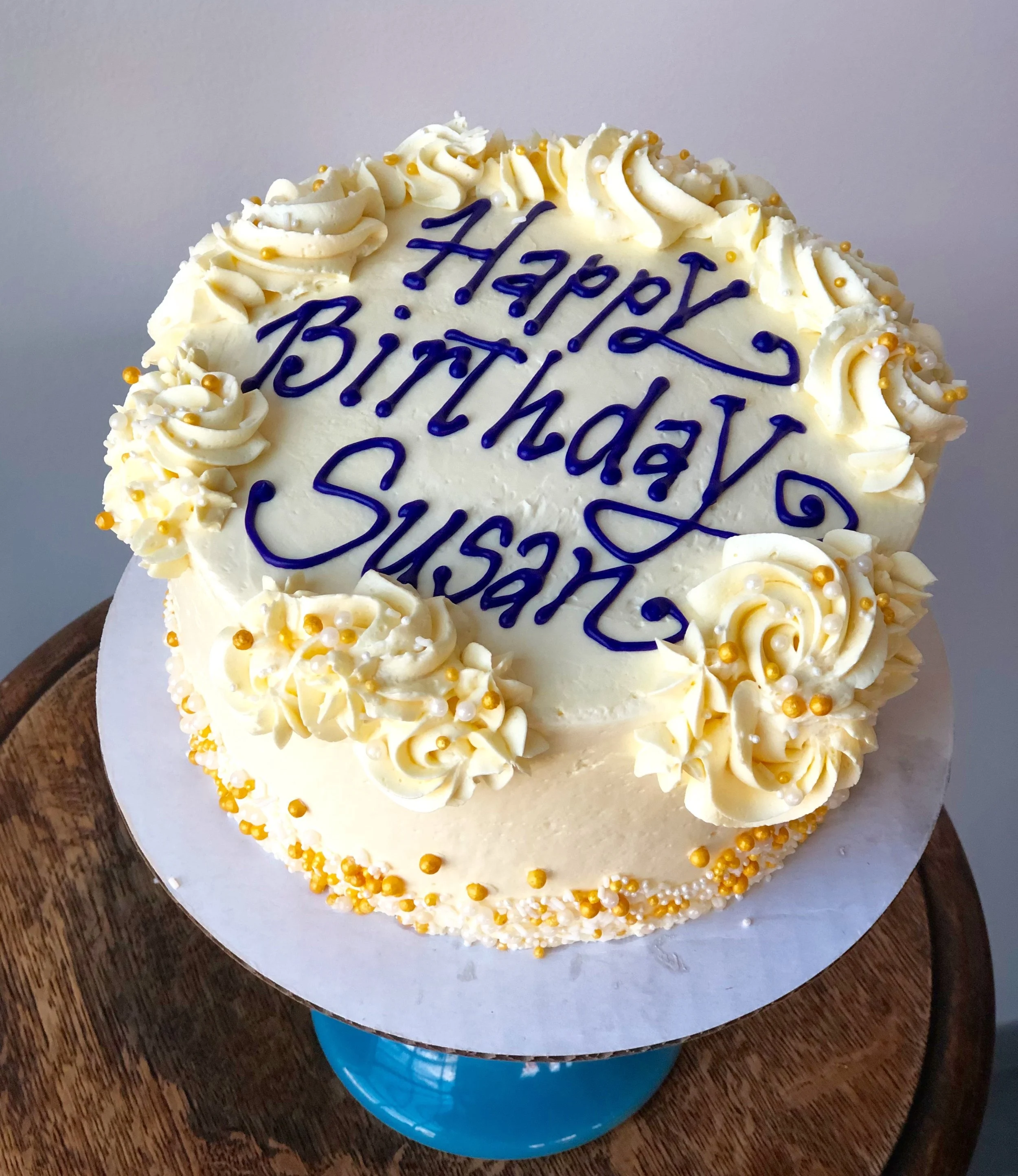 Birthday Cake with Passionfruit Buttercream