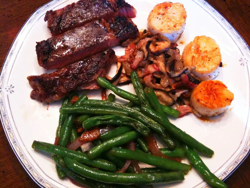 Grandma's Thanksgiving Roasted Bacon Mushroom Green Beans