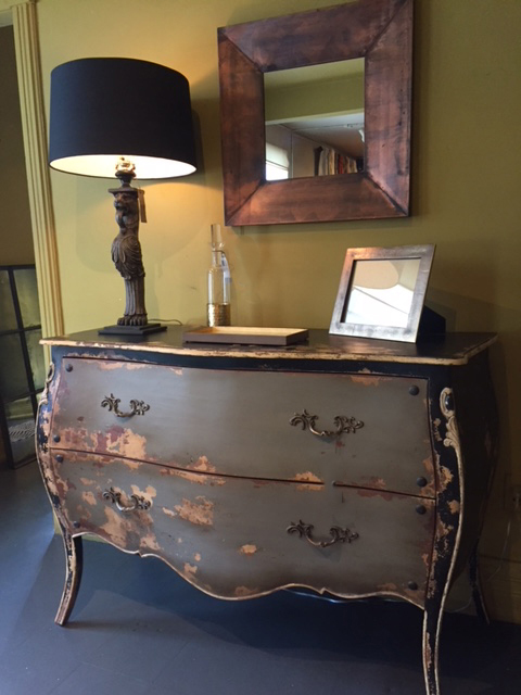   Beaumont Collection Bombay Chest  $1,500   Gargoyle Lamp  $285   Copperplated Wash Mirror  $300  As is $225    Menara Decanter  $52   Mont Blanc Frame  $90   Padang Tray  $68          