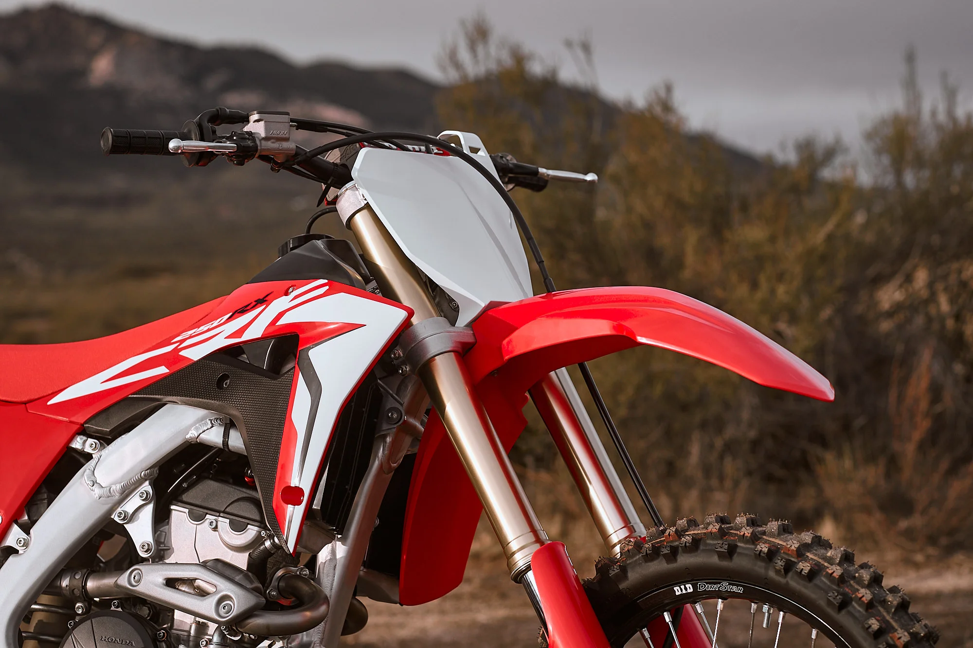 48mm Showa spring forks grace the new 2019 CRF250RX.