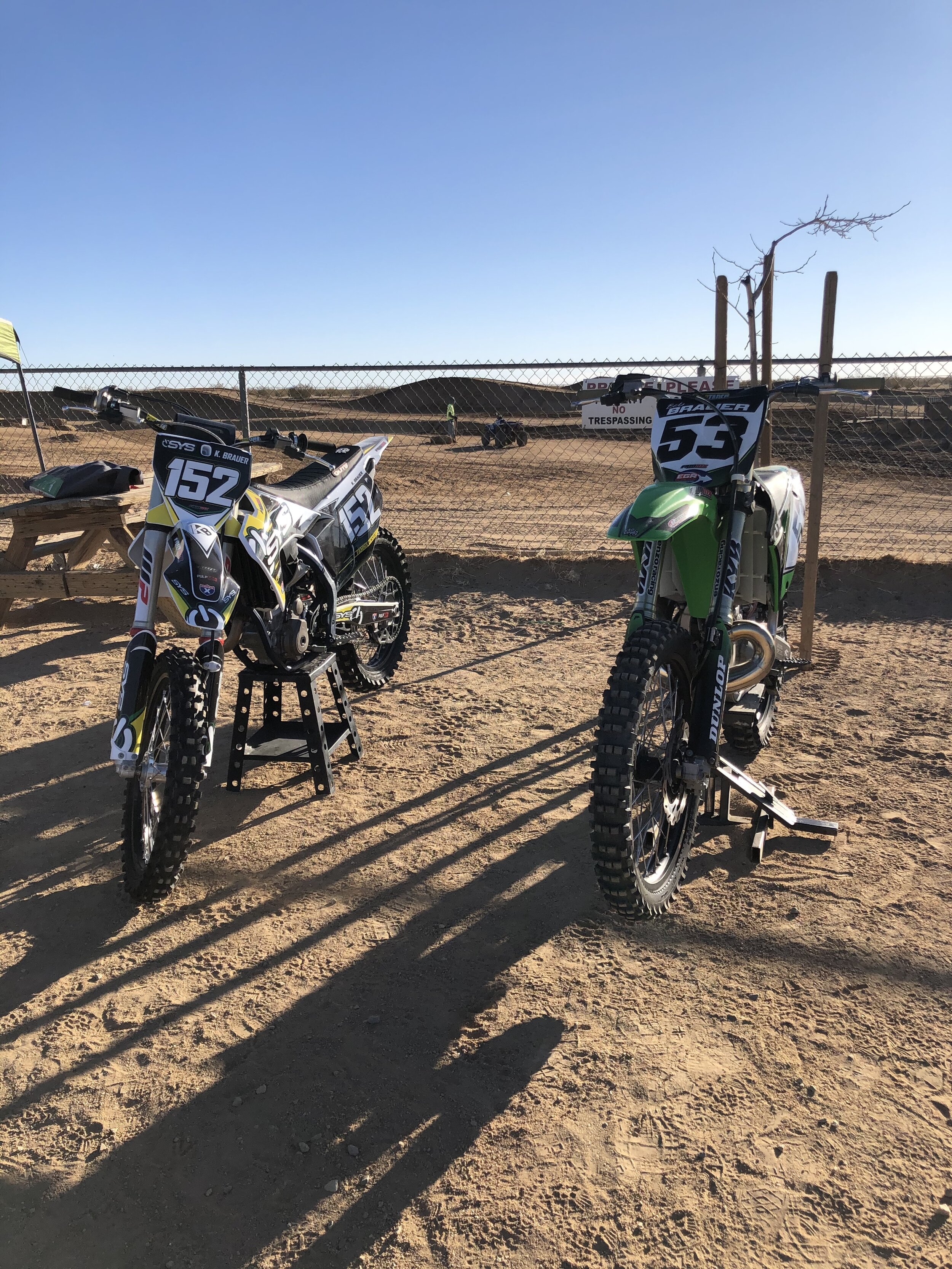 Kellen and his pops getting ready to do some riding together.