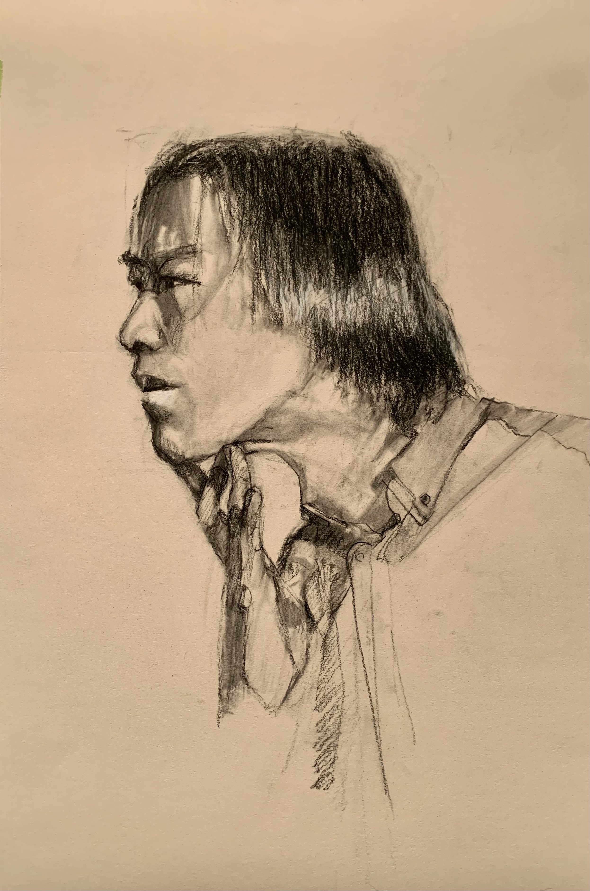 Charcoal on Stonehenge Raw Umber Studios 15”x 22”