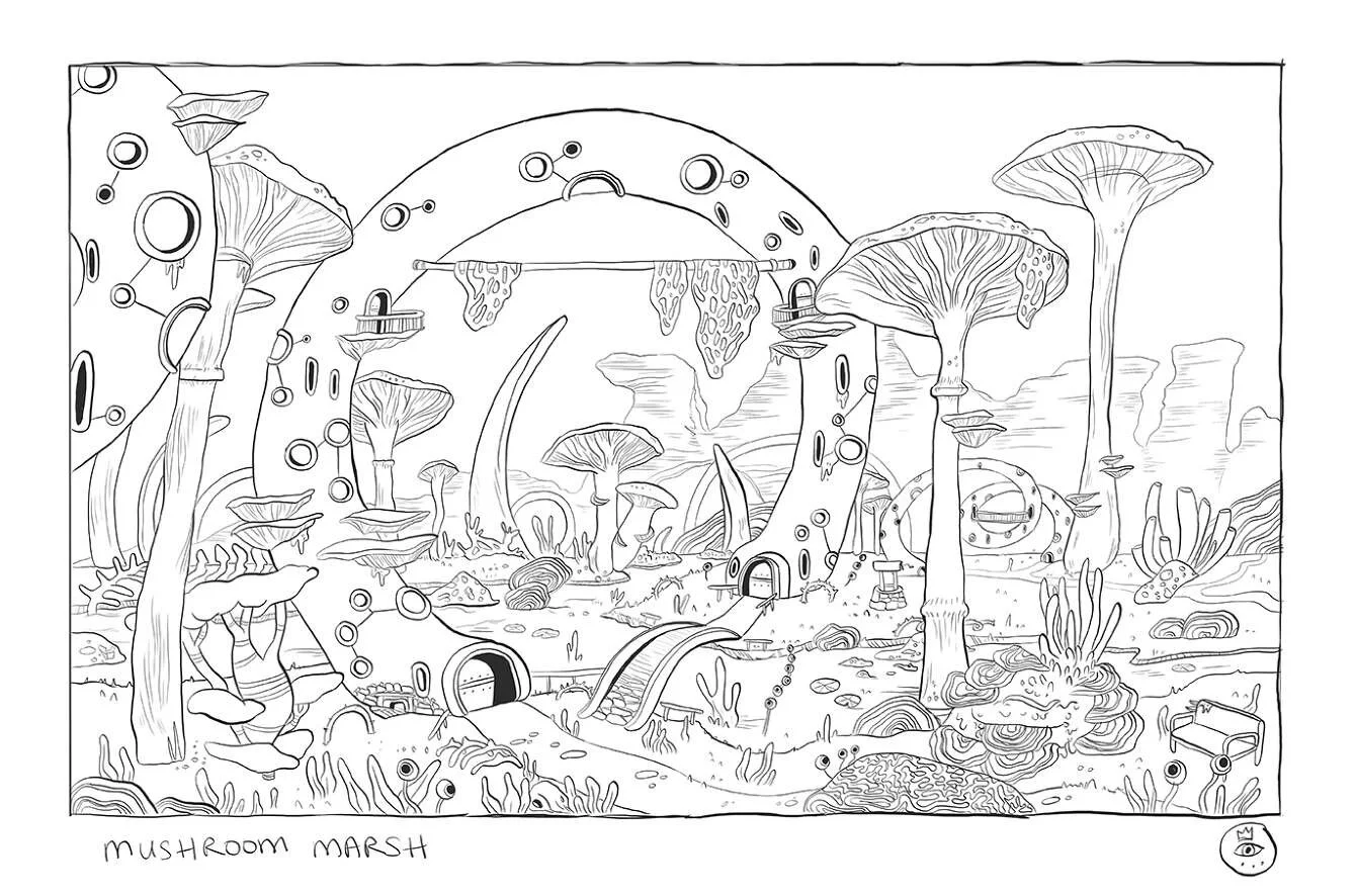 cassandra-mazur-illustration-visual development-background design-mushroom marsh exterior-cass-mazur.jpg