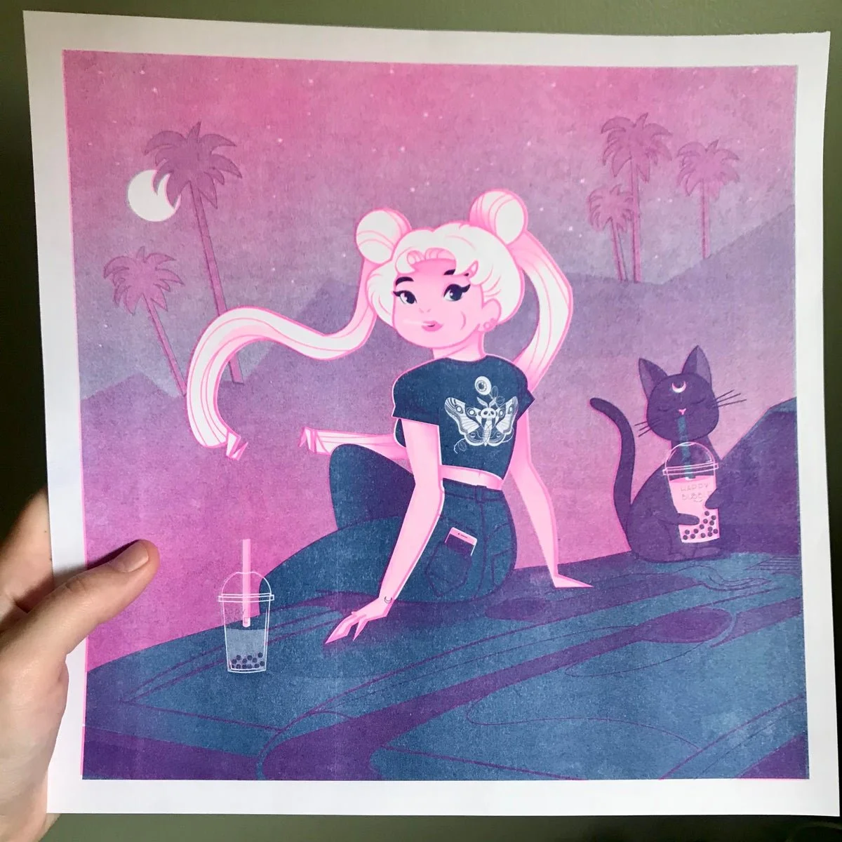 Cult Fiction Press- Sailor Moon in LA Risograph Print - $20.jpeg