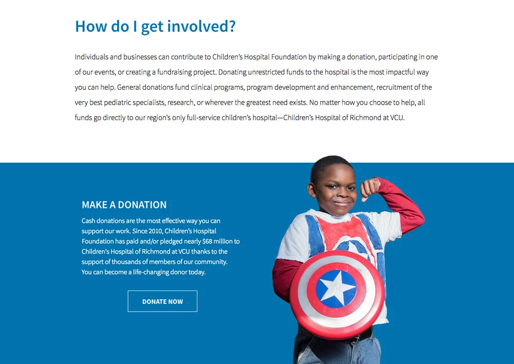  The  Get Involved page  was one of many that invited the viewer to take action or dig deeper into the site's narrative. 