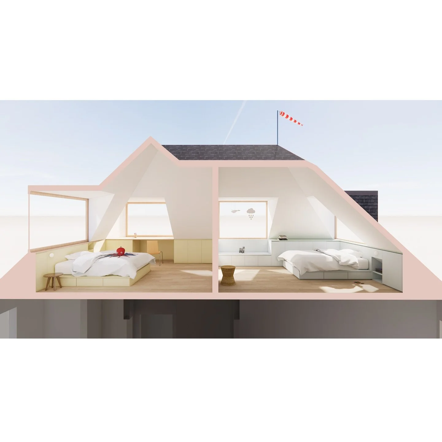 ~From attic to cozy bedrooms~🪄🧚&zwj;♀️
This San Francisco home with a steeply sloped roof was looking for creative ways to convert exisitng attic space into bedrooms and additional living areas.
We added small dormers to bring light and increase ce