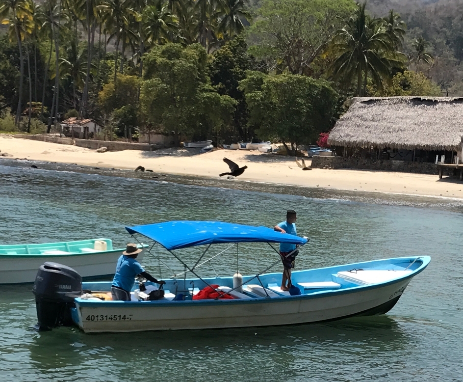  The Xinalani boat that will bring you to the beach, or the pier by town (10 minute walk to resort). 