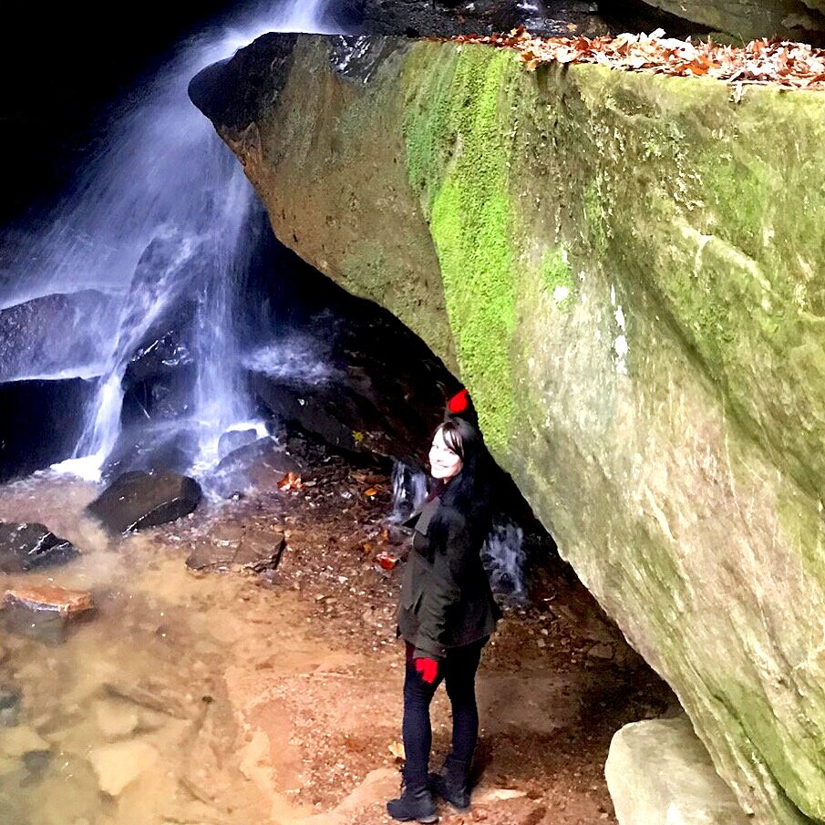  Colleen at a beautiful cave and waterfall in Hocking Hills, Ohio, while 6 months pregnant. 