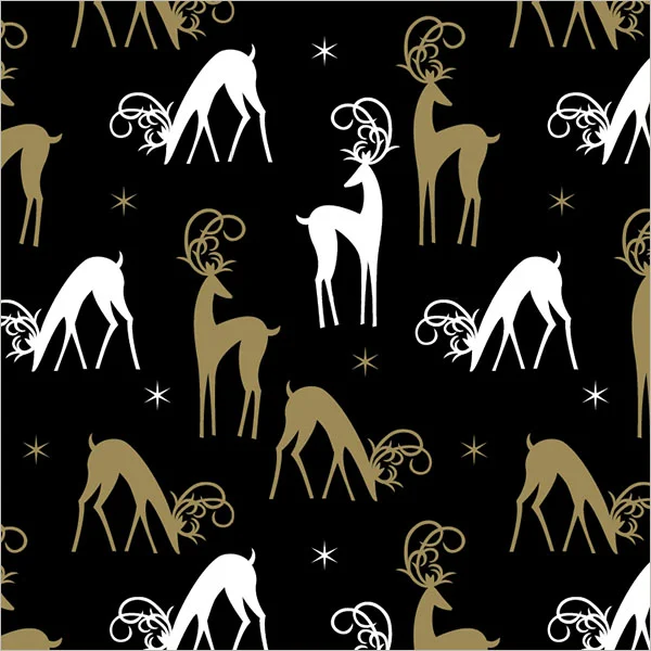 Finished Reindeer gift wrap design sold at Walmart. ©American Greetings.