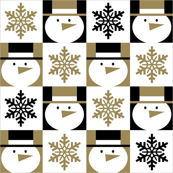Finished Snowman gift wrap design sold at Walmart. ©American Greetings.
