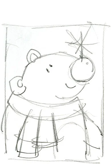  Concept sketches for a Polar Bear gift wrap design.