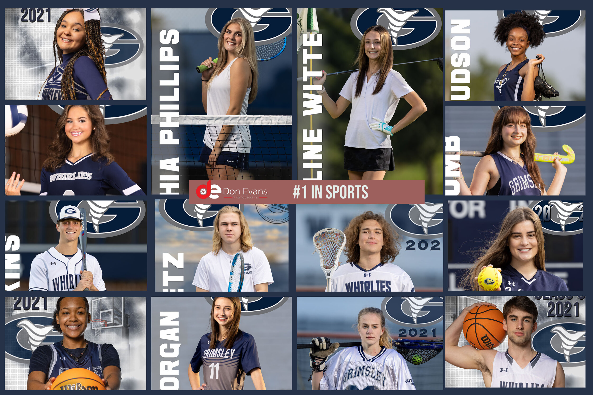 sampling of senior sports banners from high school seniors taken by Don Evans Photography in Greensboro NC.jpg