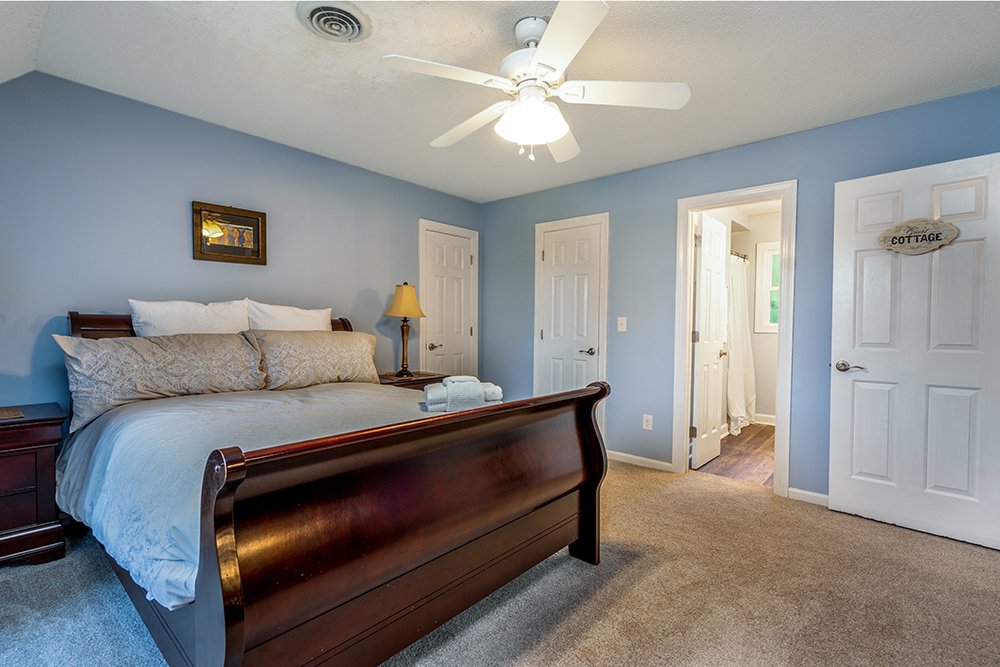 Don Evans Photography in Greensboro NC Real Estate Photography shot of bedroom with blue walls