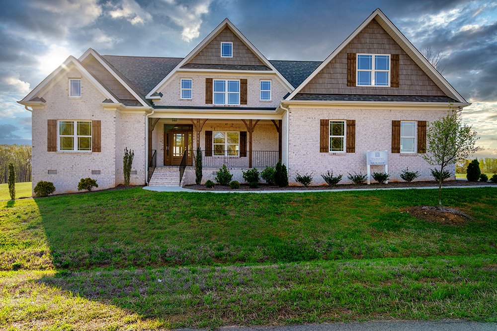 Don Evans Photography in Greensboro NC Real Estate Photography shot of new home with sunrise rising behind