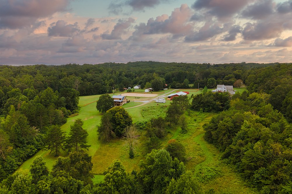 Don Evans Photography in Greensboro NC Real Estate Photography aerial drone shot of a large farm property