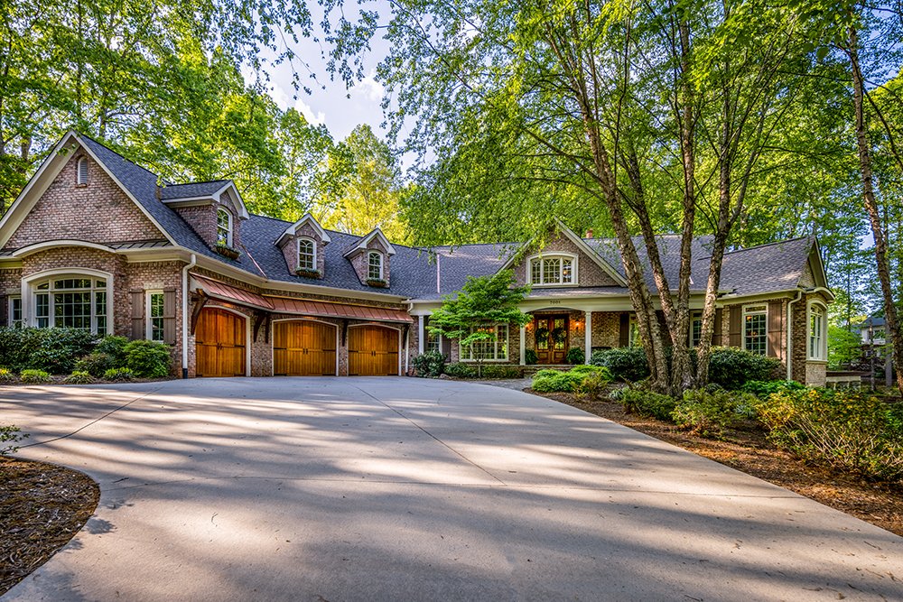 Don Evans Photography in Greensboro NC Real Estate Photography front view of 6000 sq ft house worth over 1 million dollars behind