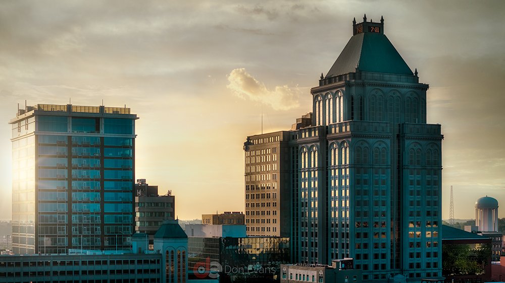 Don Evans Photography in Greensboro NC Real Estate and Architectural sunrise shot in downtown Greensboro