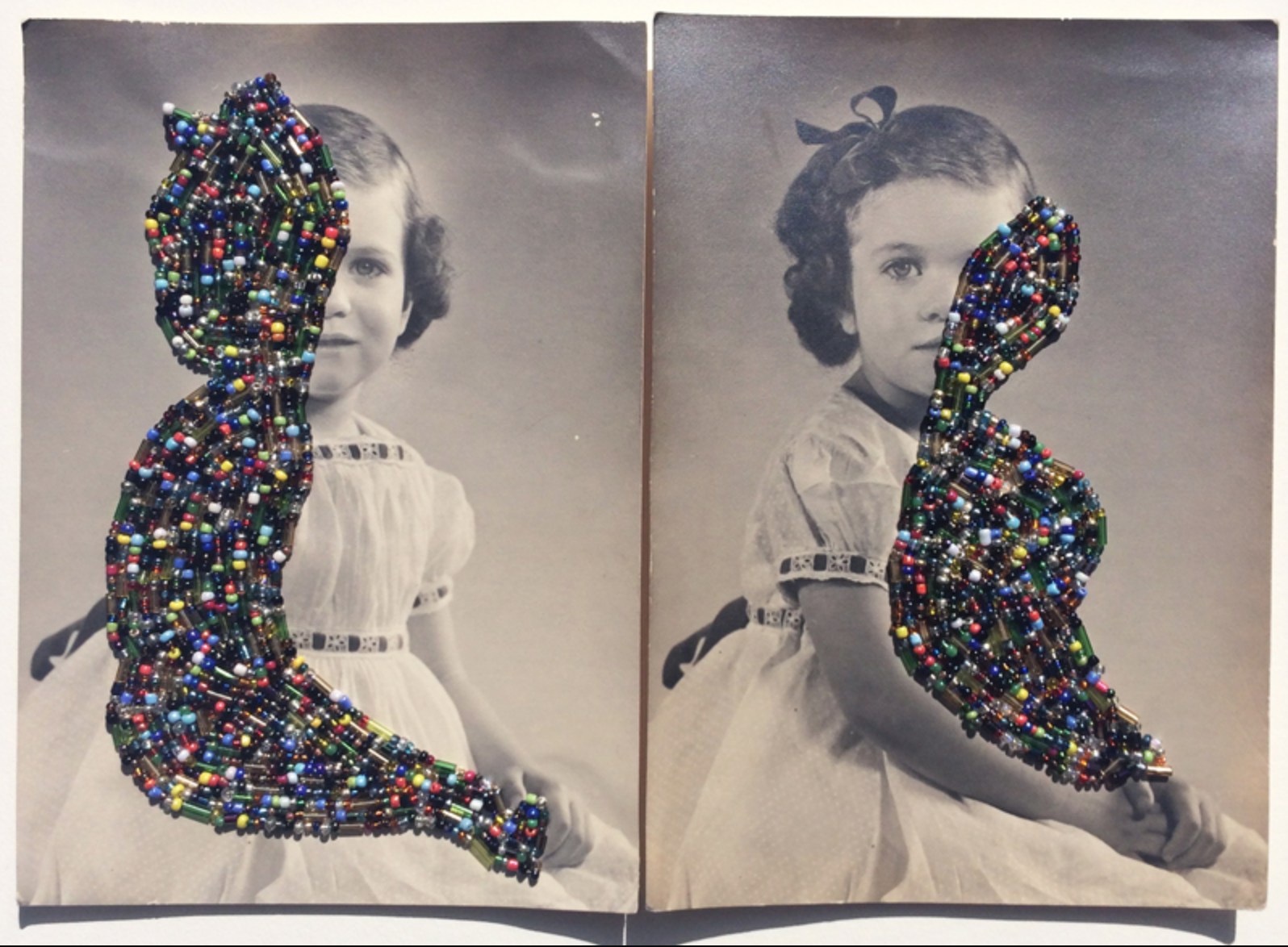 Nick Deford Caul (The Twins, Outside Everything)Embroidery on photo/paper