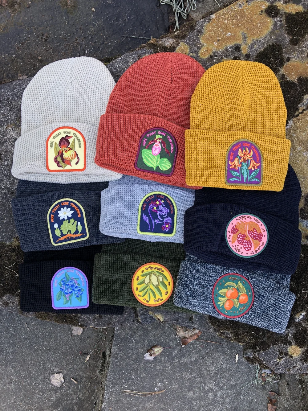 Paw Paw Native Plant Patch Waffle Beanie Hat — SOLSTICE HANDMADE