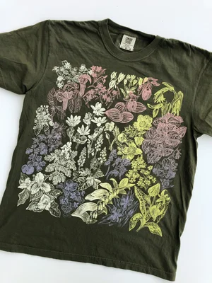 Earth Secret Garden Organic Cotton Tshirt — SOLSTICE HANDMADE