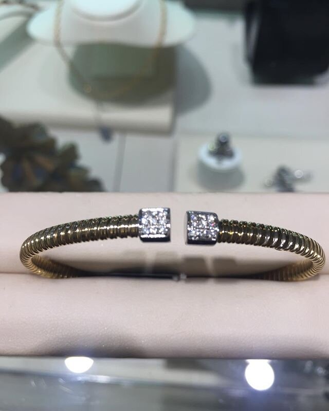 Easy to wear diamond cuff, no clasp #mothers day sale #downtown Naperville #bracelet#two tone