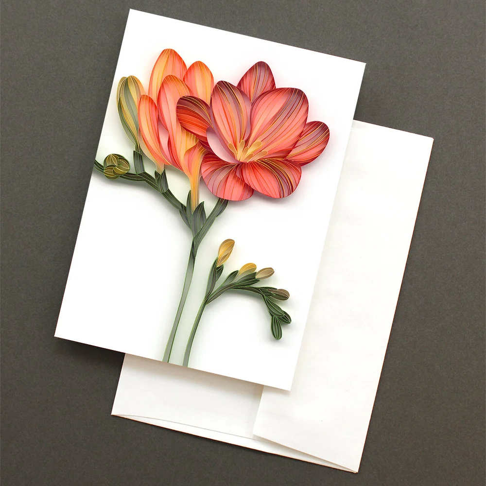 freesia greeting cards — judith+rolfe bespoke paper art freesia greeting cards —
