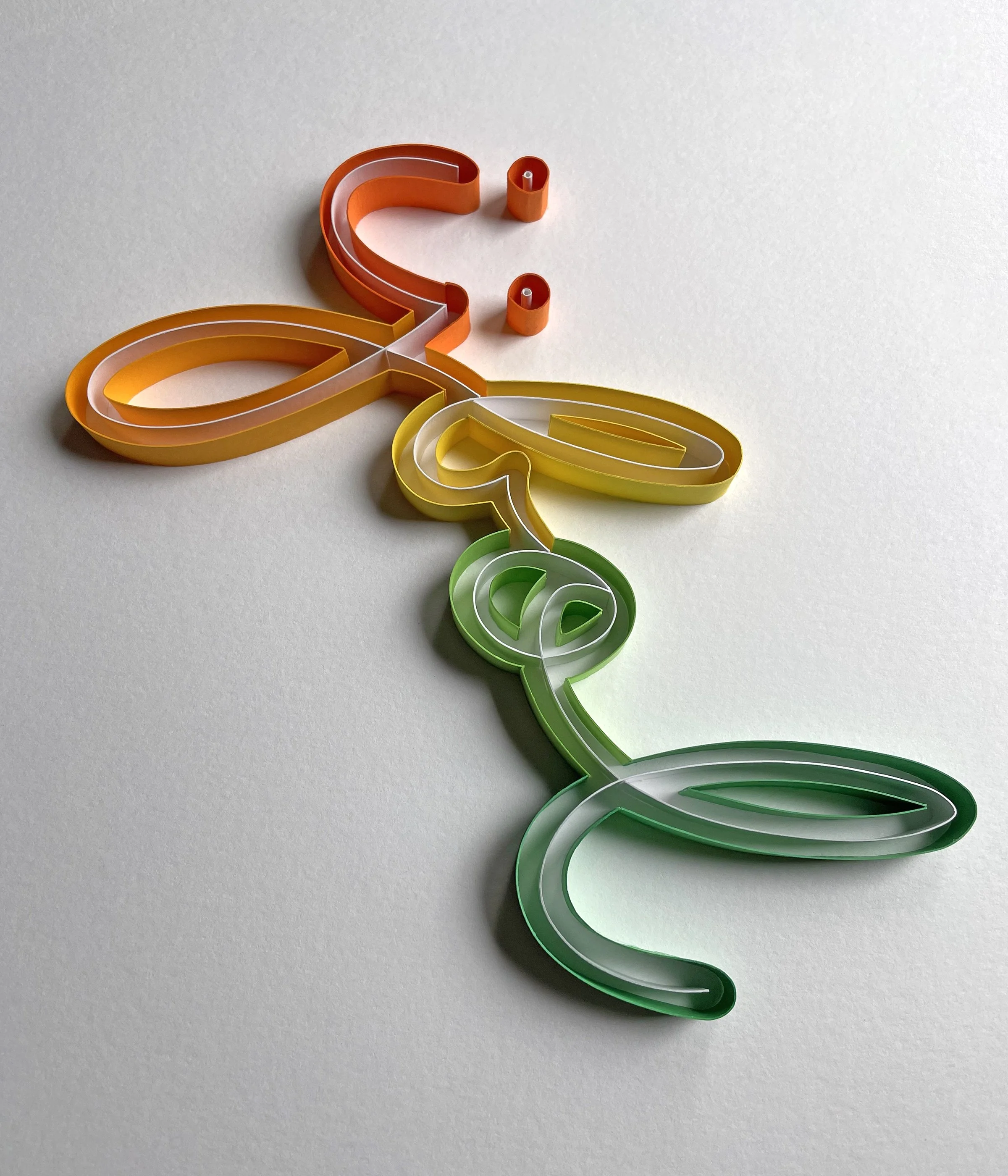 Typography original on-edge paper art - IJBOL acronym detail