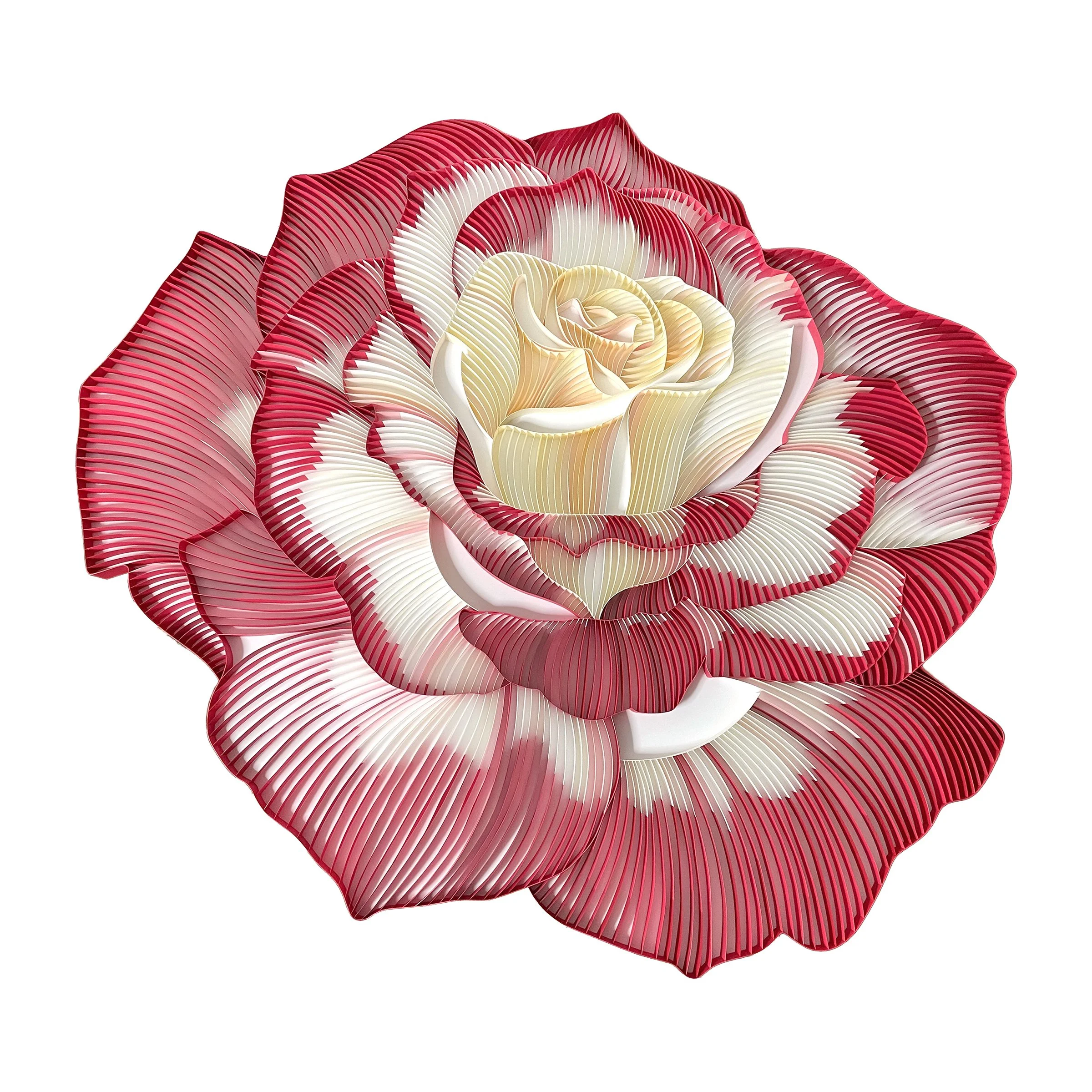 Floral original on-edge paper art - ENGLISH ROSE