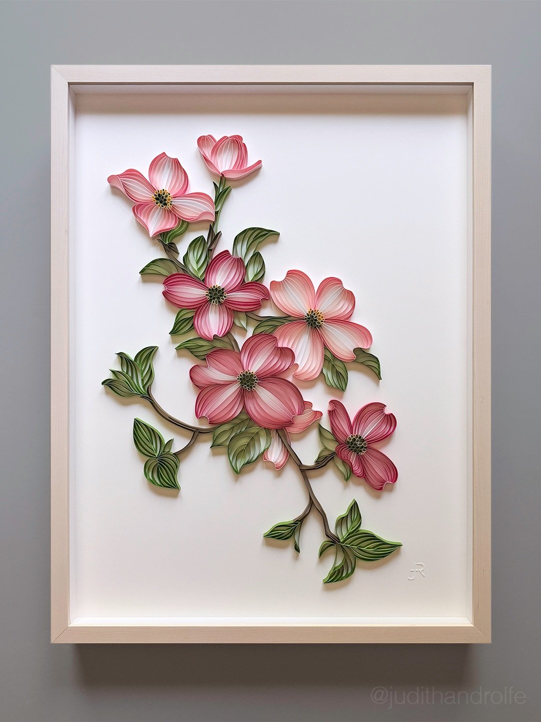 DOGWOOD, on-edge paper on archival board.
Now on view in The Patience of Paper exhibition in Henrico, Virginia, through June 19. By appointment only, DM to arrange a visit. 

#JUDiTHandROLFE #paperart #paperflowers #dogwood