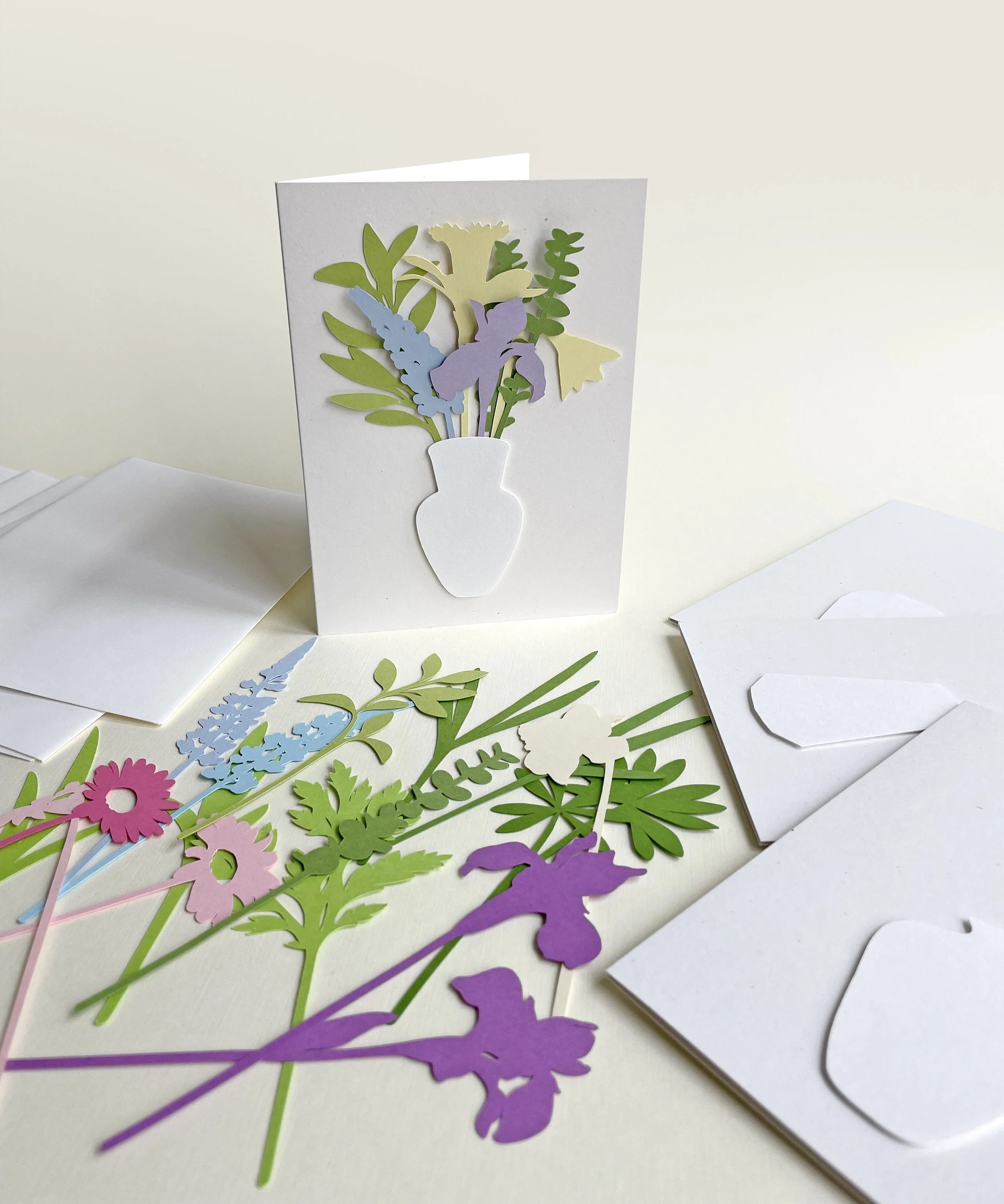 PICK-YOUR-POSY collection blank everyday greeting cards, pastel colors