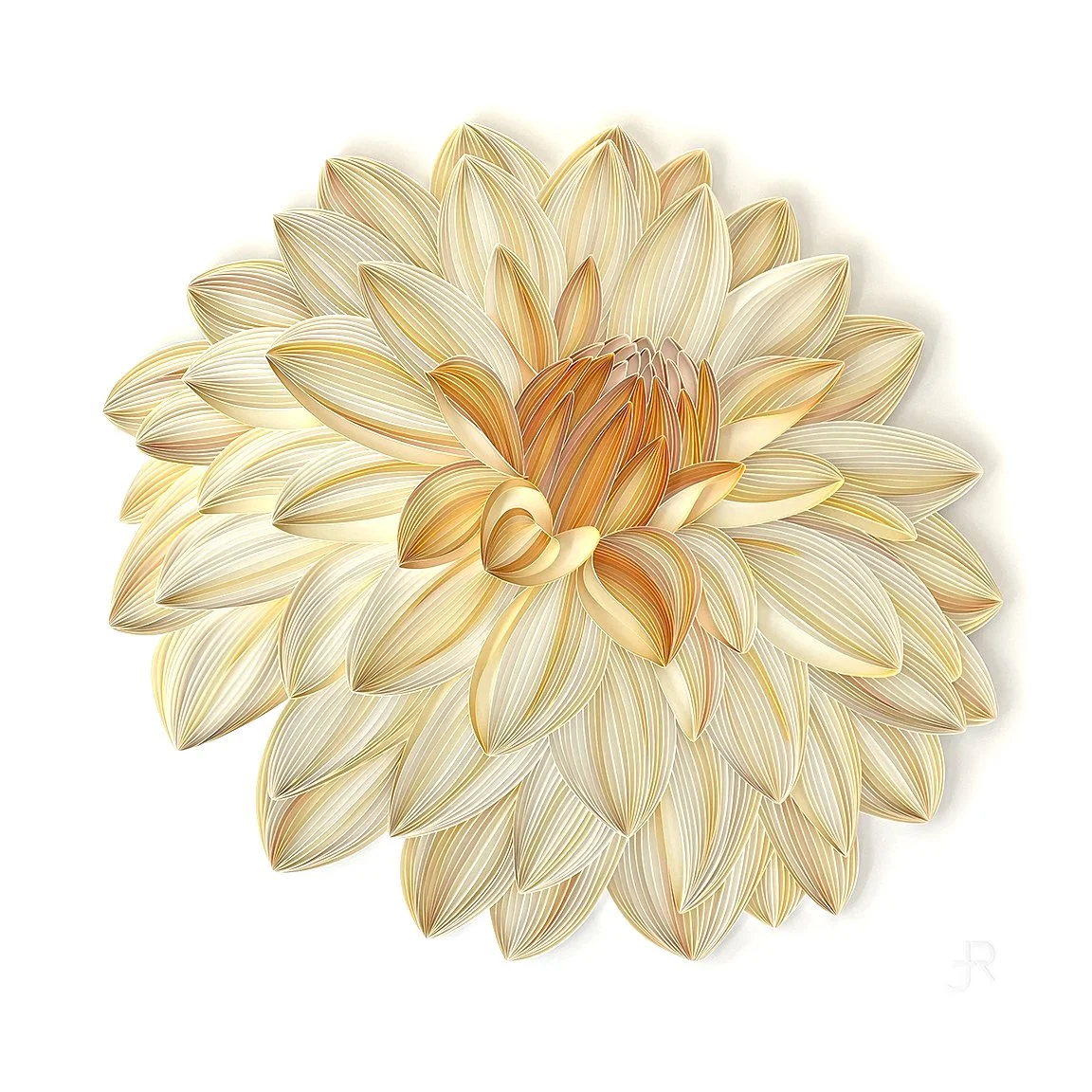  PALE YELLOW DAHLIA 
 
On-edge paper on composite board
 
44” x 44” x 1.25” |  1118 x 1118 x 32 mm