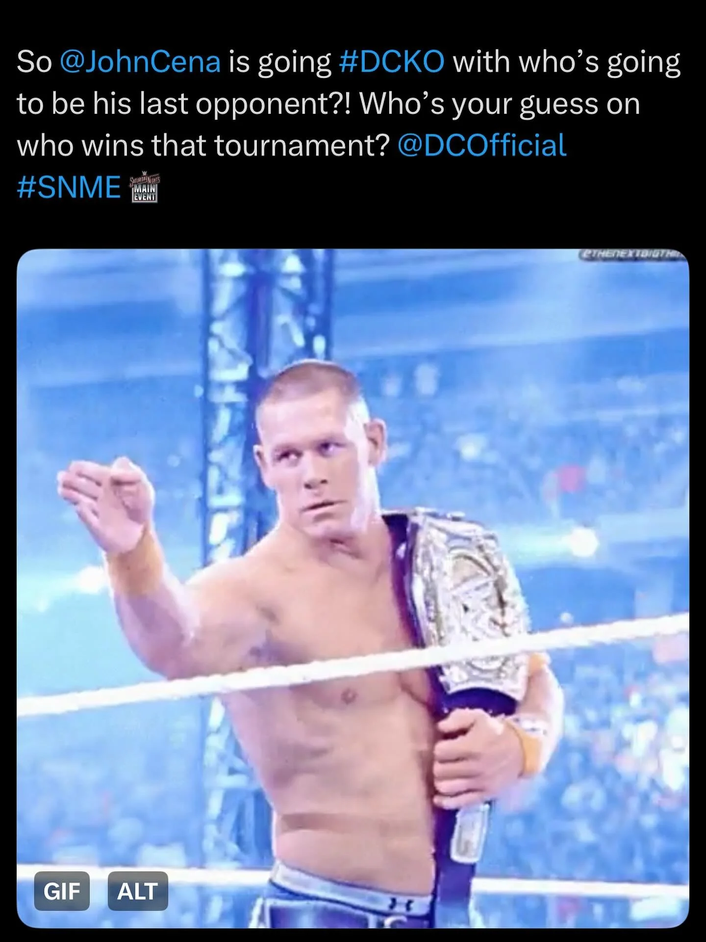 WWE is going #DCKO with who will face off with John Cena for his last match! Who&rsquo;s your pick? #snme #johncena #prowrestling #comics