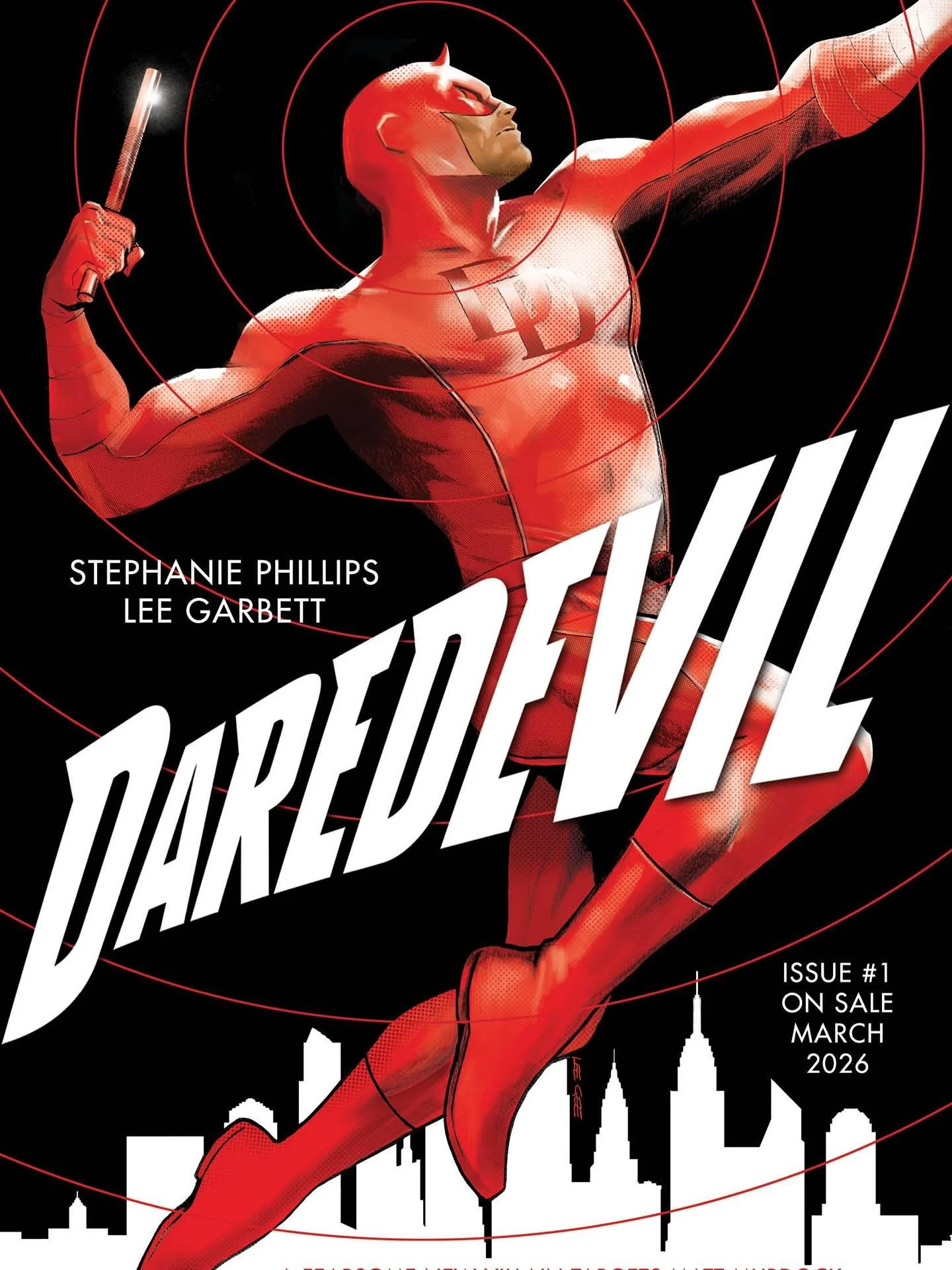 #Daredevil + Comics reigning defending undisputed writing champion @snapcracklesteph + the amazing art of @leegarbett equals 2026&rsquo;s must-have series! DO NOT MISS DAREDEVIL on sale March 18th! (Credit @marvelcomics)! #marvel #marvelcomics