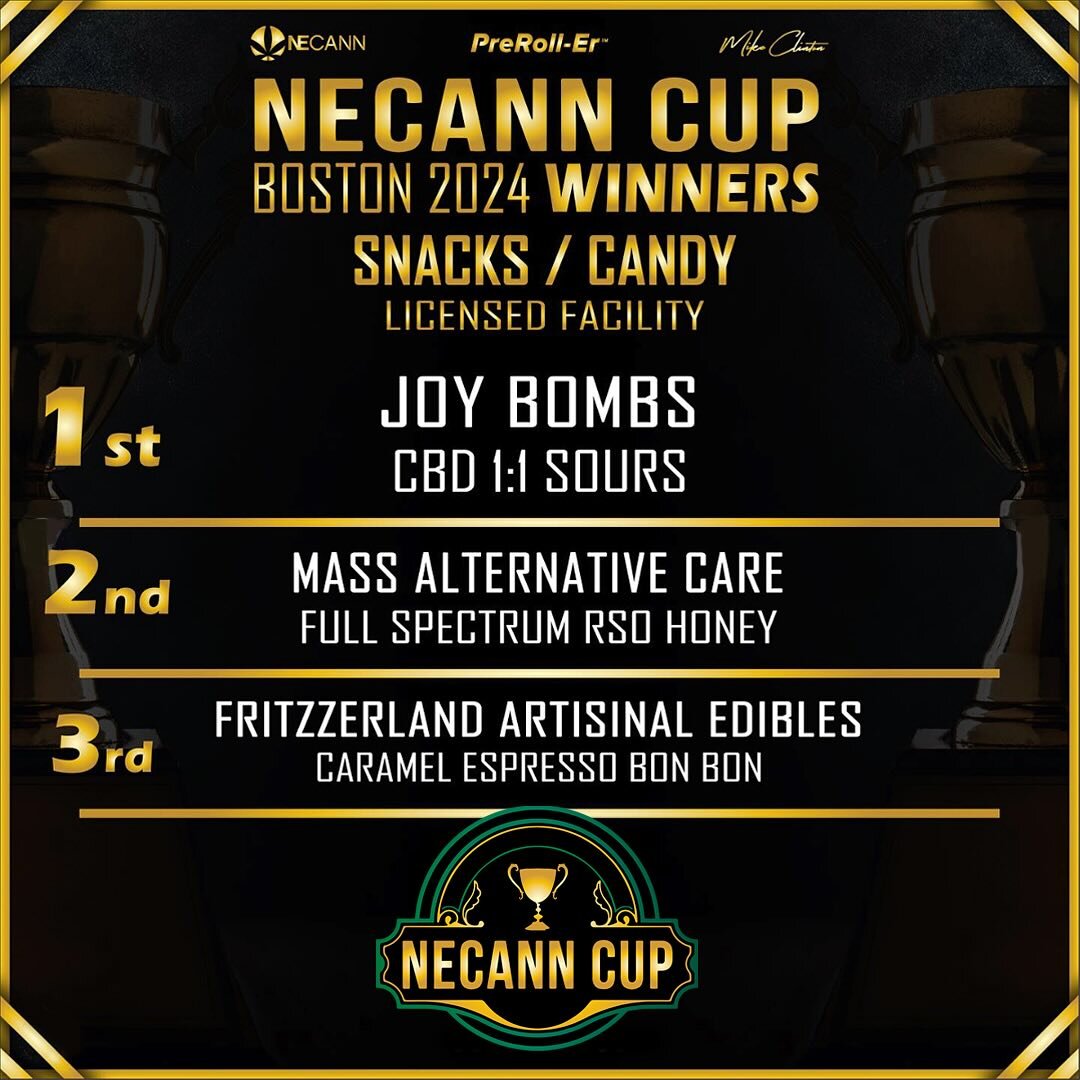 WE WON 1ST PLACE AT NECANN!!! 

1st place in the Snacks/Candy category! Thanks @necannacon for recognizing us as a great edible. We&rsquo;re excited to continue sharing our unique product with the Massachusetts c*nnabis community! 

#grassachusetts #