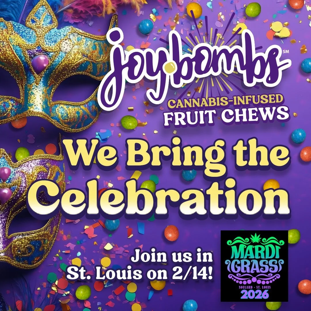 St. Louis, are you ready to celebrate? 🎉 

Joy Bombs is excited to be part of Mardi Grass on February 14 &mdash; where the beads fly, the parade rolls, and the Cannabis District comes alive.

Follow the colors&hellip; we will be spreading some Joy. 