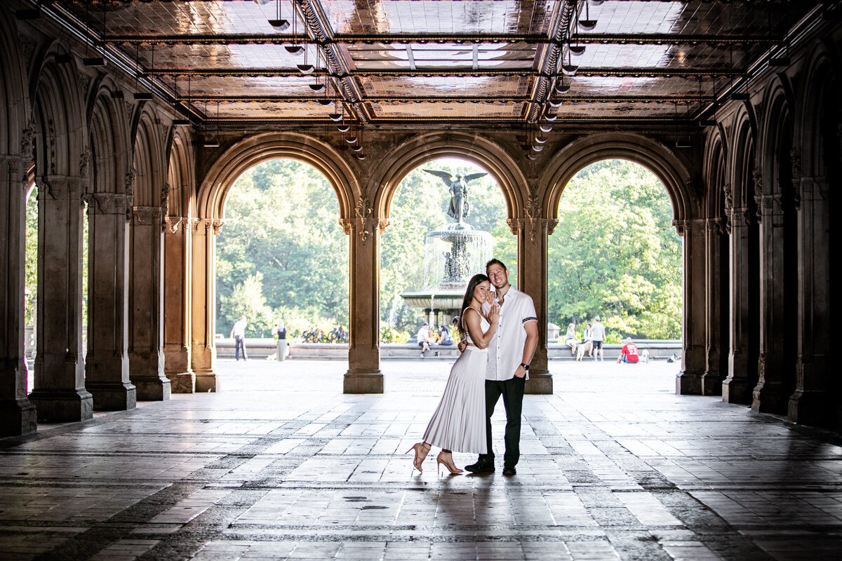 Marriage Proposal at Bethesda Terrace in Central Park.