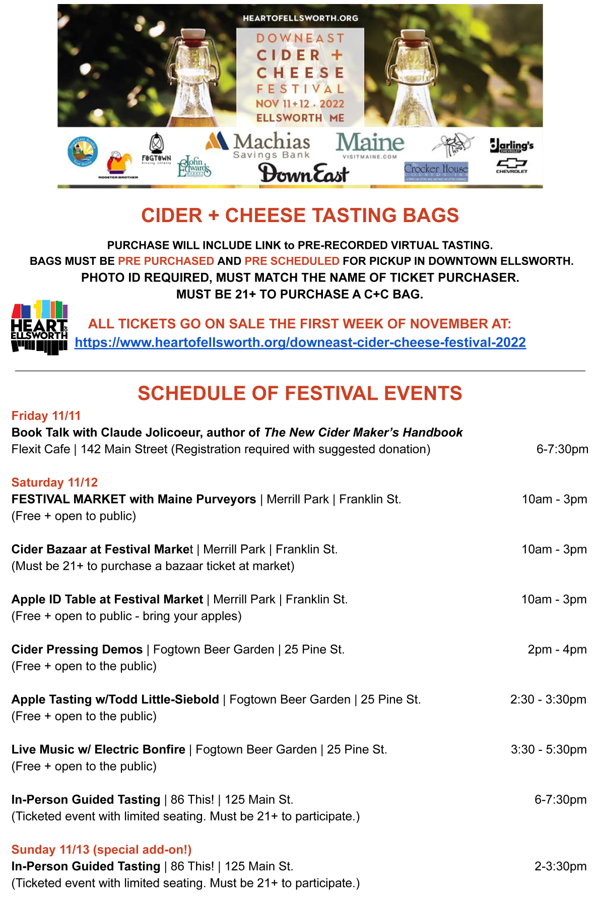 Save the date Placeholder Downeast Cider + Cheese Festival 2022 — Heart