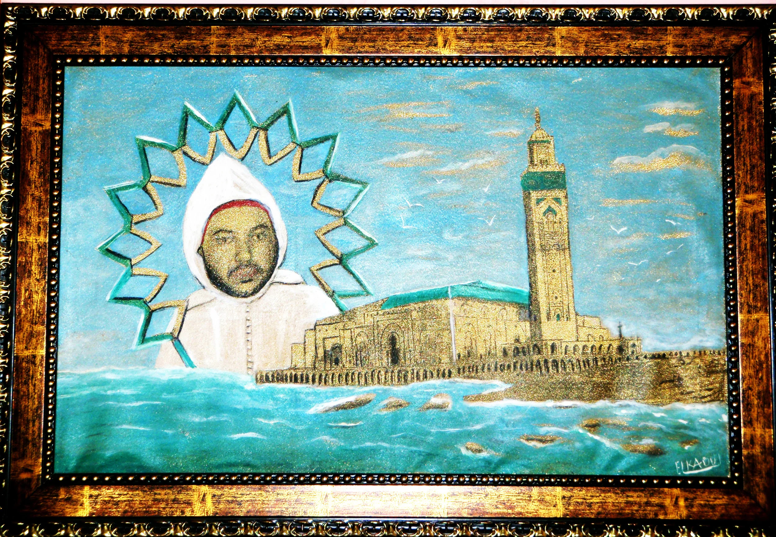 King Mohamed VI painting hanging in Bachir Attar's "Magic Room"