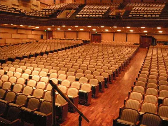 Seats at Royce Hall during the Master Musicians of Jajouka soundcheck