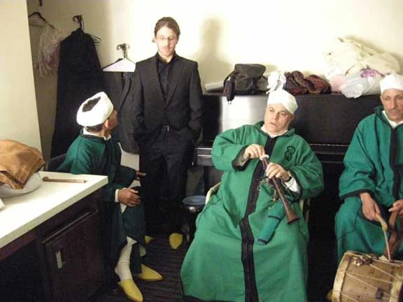 The Master Musicians of Jajouka backstage at Royce Hall