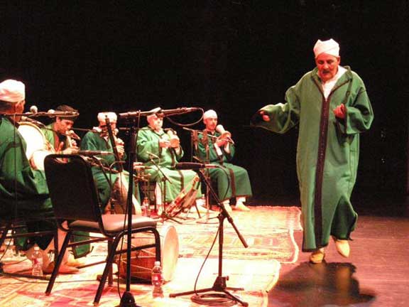 Mokhtar Jaghdal dancing live with The Master Musicians of Jajouka at Royce Hall