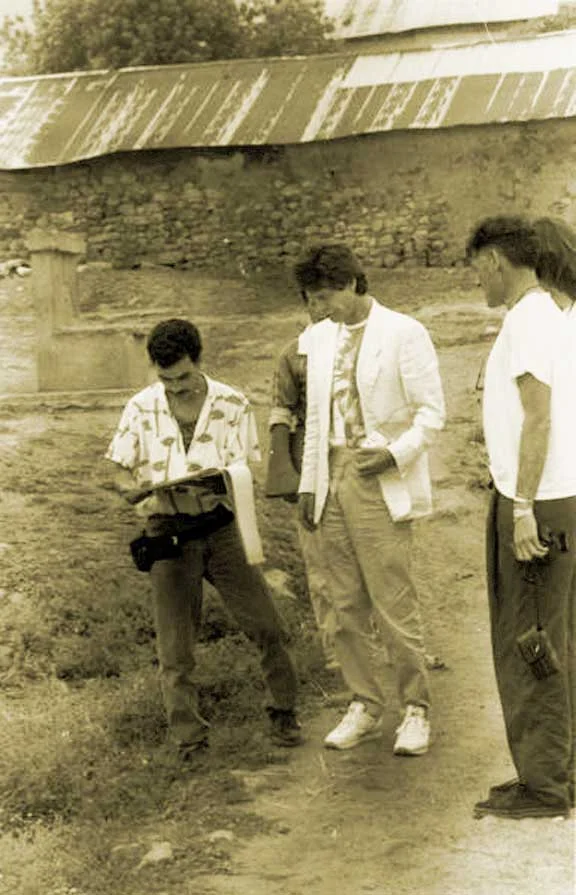 Bachir Attar and Mick Jagger with entourage