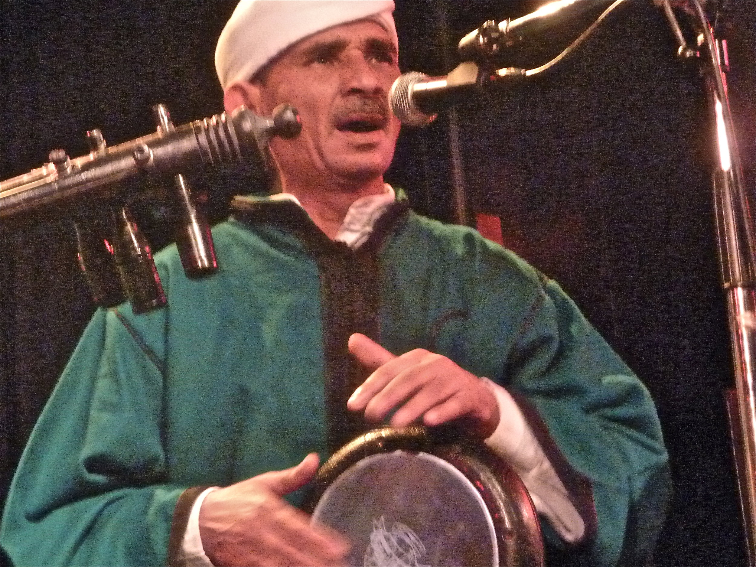 Abdellah Bokzhar performing live with The Master Musicians of Jajouka live at the Nefertiti Club