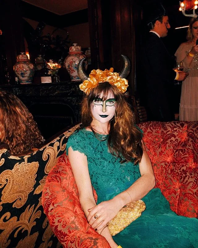 &quot;Go to a surrealist Dali ball,&quot; they said. &quot;It'll be fun,&quot; they said.
&quot;I want to be a golden flower bison,&quot; I said. &quot;Get off the roof,&quot; he said.
So I did, it was, I was, and I obliged. 
Makeup by the genius @ch