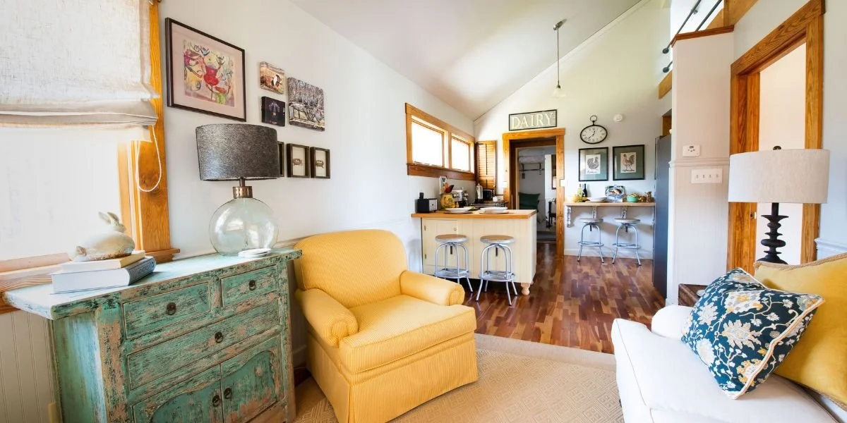 Living room and kitchen