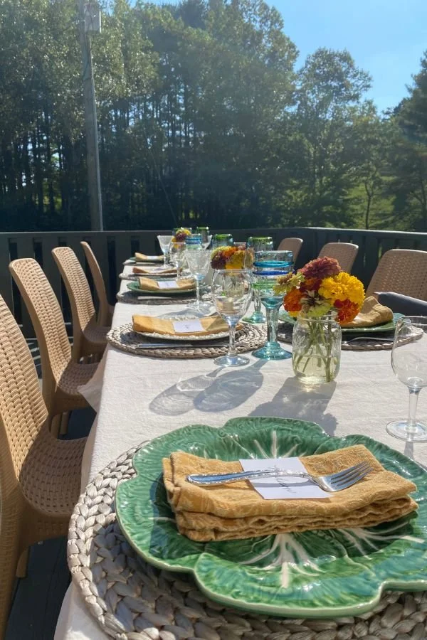 Group dinner in the Blue Ridge Mountains