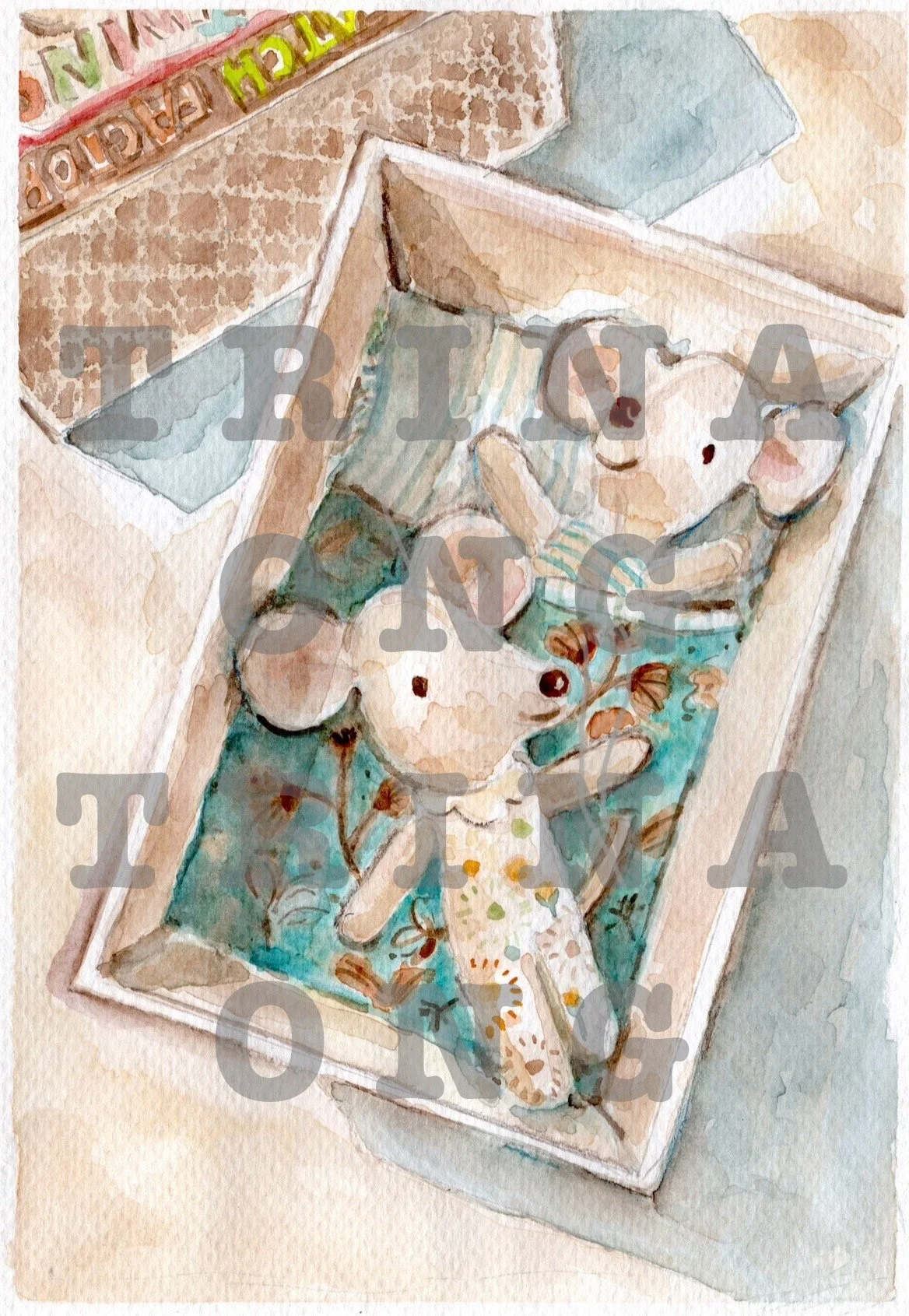 Still Life of Mice Twins in a Matchbox